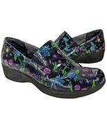 Work Wonders Dansko Womens Clogs 8.5 Black Pink Flowers Slip On Comfort ... - $49.50