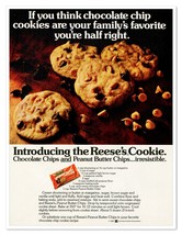 Reese&#39;s Chocolate &amp; Peanut Butter Chips Cookie Recipe Vintage 1982 Magazine Ad - £7.62 GBP