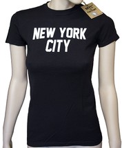 Ladies New York City T-Shirt Black White NYC Tee Womens - $11.99