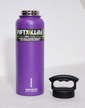 Purple 3 Finger Handle Fifty/Fifty 40oz Double Wall Insulated Steel Water Bottle