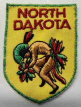 1960&#39;s North Dakota State Souvenir Embroidered Iron Patch Native American PB156 - £6.38 GBP