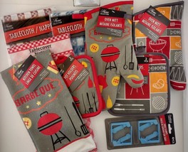 BBQ PICNIC LINEN, SELECT: Towels, Oven Mitts, Pot Holders, Table Cloths ... - $2.99