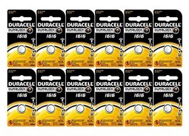 12-Pack Duracell 1616 Batteries 3.0 Volt Lithium Coin Button - £19.85 GBP