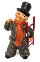 Chimney Sweep Goebel Man Ladder Red Scarf Porcelain Figurine 3 1/2in Vin... - $24.74
