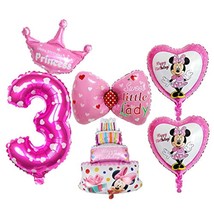 3Rd Birthday Mickey Mouse Balloons For Girl 6 Pcs - Party Supplies - Ribbons Inc - £17.39 GBP