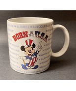 Vintage 1986 Applause Disney Mickey Mouse Coffee Tea Mug Born in the USA - £18.18 GBP