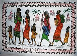 Hand Brush Painted Traditional African Tribal Wall Poster, Indian Decor, Bohemia - £9.48 GBP
