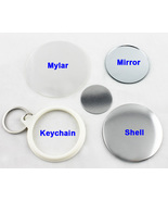 58mm 2-1/4&quot; 100sets Mirror Keychain Supplies For Pro Button maker Commer... - £14.89 GBP