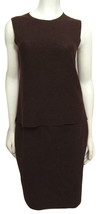 Eileen Fisher Brown 100% Wool 2 Piece Tank Top Shirt + Skirt Set Small Women PL - $49.45