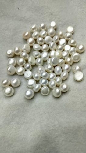 1 Pc 8 mm Round Freshwater White Pearl for Temple Pooja, Gods Offerings Item image 2