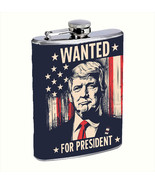 President Donald Trump 2024 L8 8oz Stainless Steel Flask Drinking Whiske... - £12.62 GBP