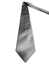 Vintage Neiman Marcus Solid Gray Grey Men&#39;s Tie Necktie 100% Silk - £11.24 GBP