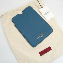 Valentino Garavani Blue Saffiano Leather Mini iPad Sleeve Case NWT - £254.06 GBP