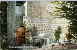 The Entrance Santa Barbara Mission Vintage Postcard - £8.87 GBP