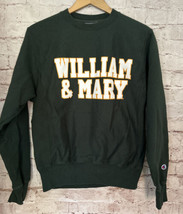 Champion Reverse Weave William &amp; Mary Pullover Crewneck Sweatshirt Green... - £36.85 GBP