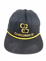 Vintage Chromate Black &amp; Yellow Adjustable Trucker Hat - Made in the USA - $9.73
