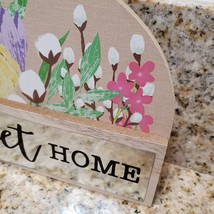 Decorative Wooden Plaque, Home Sweet Home, Bluebirds with Nest and Flowers image 4
