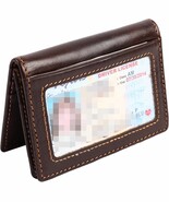 RFID Slim Wallet Men Thin Bifold Front Pocket Wallet Genuine Leather Card H - €14,65 EUR