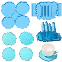 2PCS DIY Crafts Epoxy Irregular Silicone Coaster Resin Molds Cup Mat Mold Cup St - £15.98 GBP