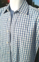 Charles Tyrwhitt Men&#39;s Non Iron Light Blue Checkered Dress Shirt  (15 1/... - $20.63