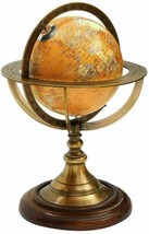 Vintage nautical antique brass 12&quot; armillary world globe collectible tab... - $83.51