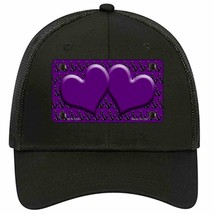 Purple Black Anchor Purple Heart Center Novelty Black Mesh License Plate Hat - £23.24 GBP