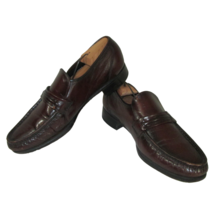 Florsheim Dress Penny Loafer Shoes Mens Size 9 Como Burgundy Leather Lea... - $29.69