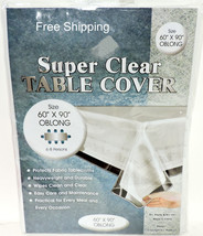 Super Clear Tablecloth Protector  Cover Protect fine linens Oblong 60 x ... - £9.28 GBP