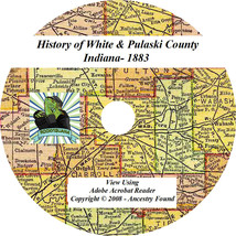 1883 History Of White &amp; Pulaski County Indiana In - £4.61 GBP
