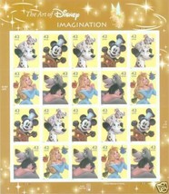 2008 DISNEY 42 Cent U.S.A. STAMPS - FULL PANE - Imagination SERIES - 20 ... - £19.14 GBP