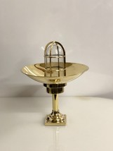 Post Mounted Bulkhead Nautical Style Alley Way Brass New Light With Shade - $149.79