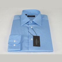 Men Mondego 100% Soft Cotton Dress Business Classic shirt B500 Blue Herringbone image 6