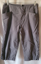 Women's Solid Grey Capri Pants Elastic Waist Stretchy Pockets Hiking Cam... - $11.99