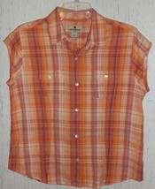 Womens Woolrich Orange Plaid Blouse / Shirt Size M - £14.75 GBP