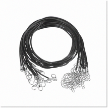 10pcs Black Waxed Necklace Cord Bulk - 16 Inches, 1.5mm Dia Rope with Cl... - $371.47 MXN