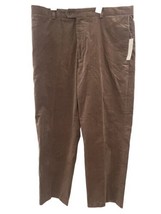 Alex Cannon Men&#39;s Brown Flat Front Corduroy Pants Size 38 x 30 NEW WITH TAGS - £19.74 GBP