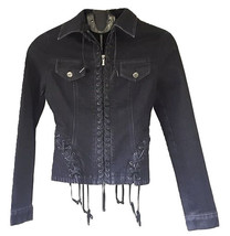 Authentic Pierre Cardin women&#39;s black jeans jacket 34/S - $125.00