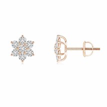 Authenticity Guarantee 
ANGARA Diamond Flower-Shaped Stud Earrings in 14K Ros... - £516.08 GBP