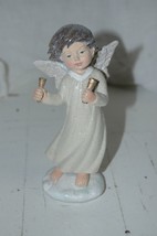 Sparkling Ringing Bells Angel Christmas Holiday Figurine 6&quot; Tall - £10.38 GBP