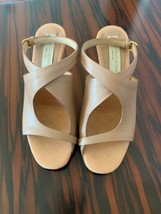  Stella Mccartney Vegan Leather Beige Open Toe Small Heel Sandal Sz 35/US 5 Euc - $98.01