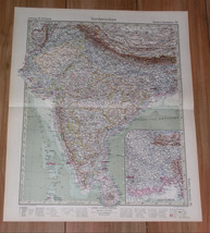 1925 Vintage Map Of British India Bangladesh Ceylon Sri Lanka Nepal - $26.01