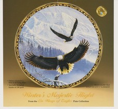 Winter&#39;s Majestic Flight By John Pitcher; Rare Bald Eagle Plate Collection W/COA - £11.82 GBP
