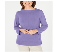 Karen Scott Womens S Purple Long Sleeve Boat Neck Luxsoft Sweater NWD AF11 - £7.76 GBP