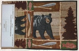 5Pc Tapestry Set:4 Placemats(13&quot;X19&quot;) &amp; Rug(20&quot;X30&quot;) Bear Woodloands Lodging Hc  - £39.94 GBP