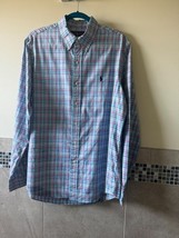 Ralph Lauren Cotton Blue Pink Plaid Button Down Shirt SZ L NWOT - $1,088.76 MXN