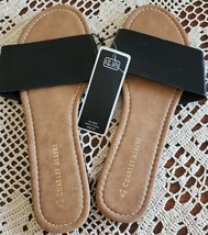 Charles Albert ~ Slip On ~ Open Toe ~ BLACK Wide Strap Sandals ~ Size XL... - £11.75 GBP
