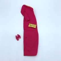 Barbie Pink Dress &amp; Shoes Gold Purse One Shoulder Gown #7907 Vintage 80’s - $15.04
