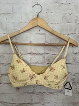 RVCA Womens Yellow Cottage Wide Rib High TRIANGLE BIKINI Swim Top Size M... - $54.00