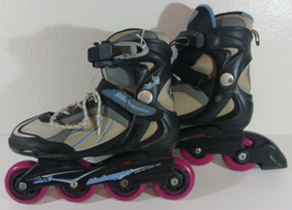 BLADE RUNNER PRO 80 Size 8 INLINE SKATES Gray/Blue Pink Wheels - $25.73