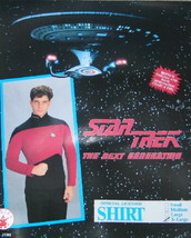 Star Trek The Next Generation Red Command Uniform Licensed Shirt Size SM... - £18.99 GBP